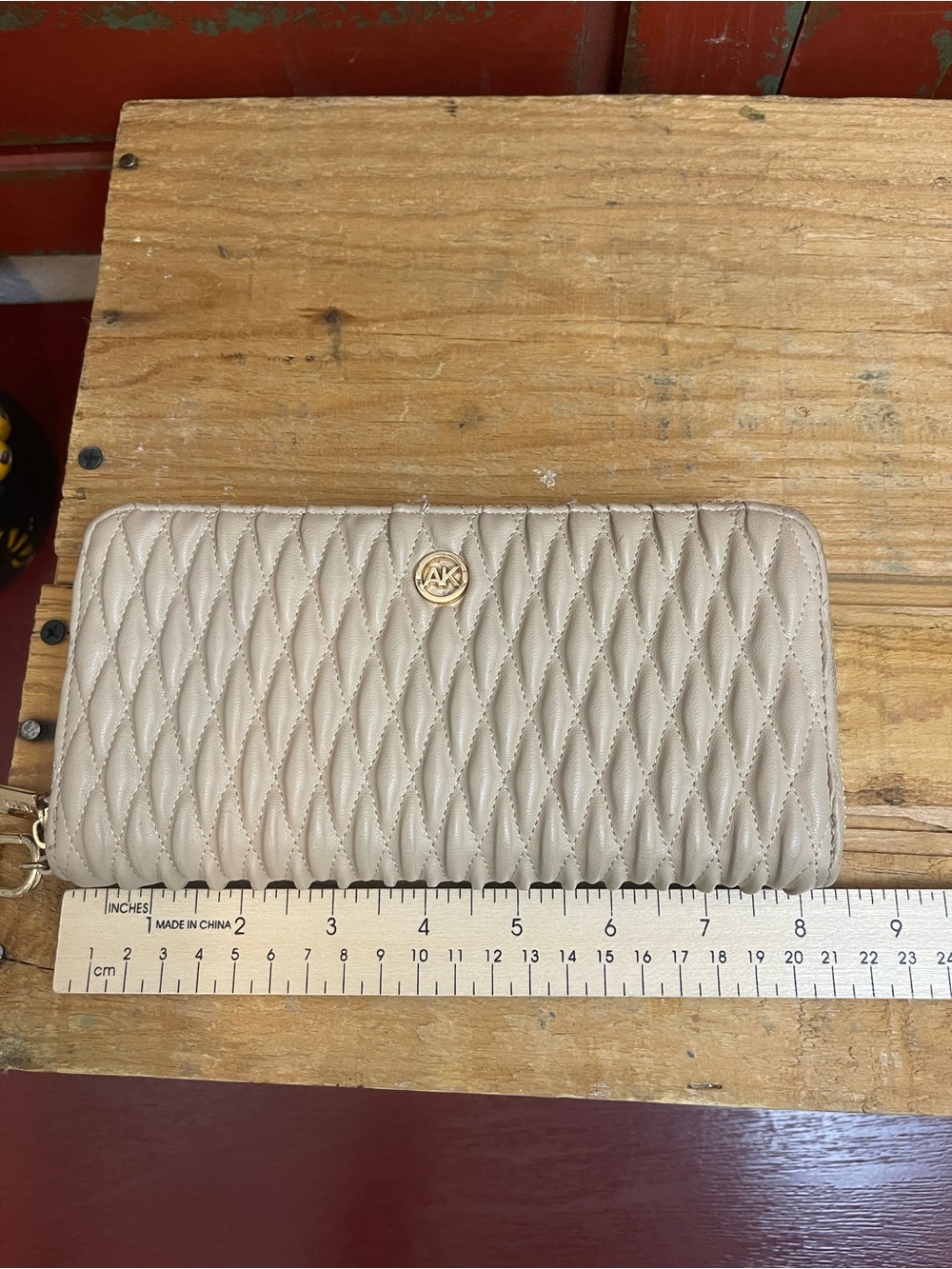 Anne Klein Quilted Ruched Zip Around Wristlet - Picture 6 of 9